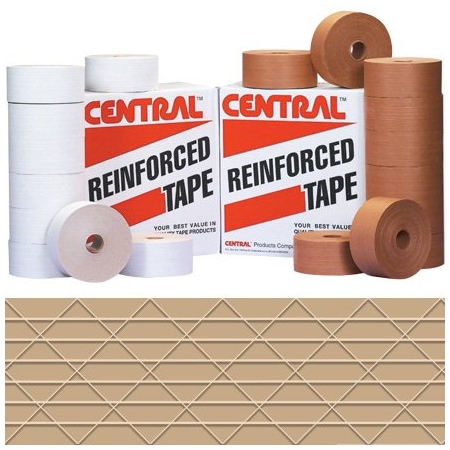 Bsc Preferred 3'' x 375' Kraft Central 250 Reinforced Tape, 8PK T906250